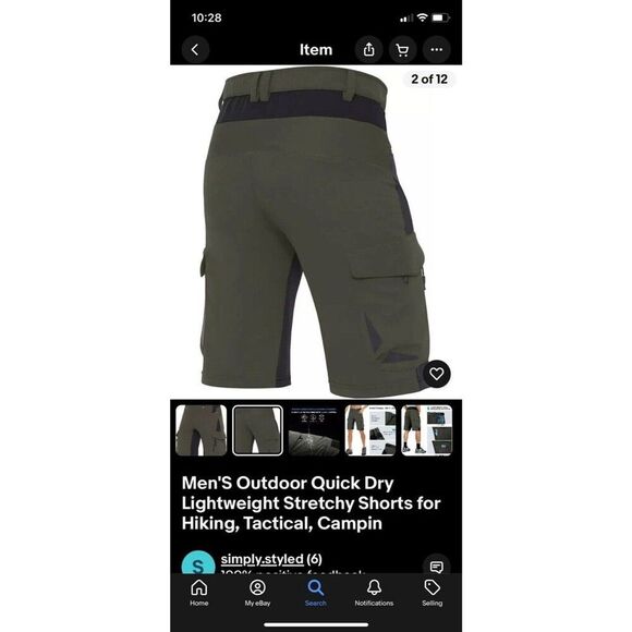 XKTTAC Mens MED Tactical Quick Dry Lightweight Stretchy Shorts Cycling Fitness - Picture 6 of 13